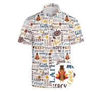 Xdceu Men’s Golf Polo Shirts - Hawaiian Print Golf Shirt for Men Quick-Dry Moisture Wicking Casual Breathable Polo Shirt, Thanksgiving Funny-1017, XL