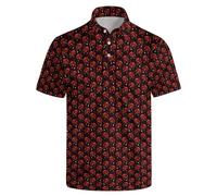 Xdceu Men’s Golf Polo Shirts - Hawaiian Print Golf Shirt for Men Quick-Dry Moisture Wicking Casual Breathable Polo Shirt, Lobster, XXL