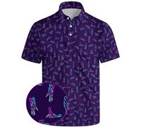 Xdceu Men’s Golf Polo Shirts - Hawaiian Print Golf Shirt for Men Quick-Dry Moisture Wicking Casual Breathable Polo Shirt, Funnyp2, XL