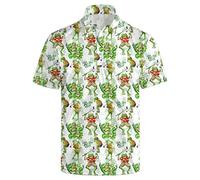 Xdceu Men’s Golf Polo Shirts - Hawaiian Print Golf Shirt for Men Quick-Dry Moisture Wicking Casual Breathable Polo Shirt, Frog, XL