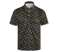 Xdceu Men’s Golf Polo Shirts - Hawaiian Print Golf Shirt for Men Quick-Dry Moisture Wicking Casual Breathable Polo Shirt, Christmas Xmas-1017, 3XL