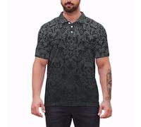 Xdceu Men’s Golf Polo Shirts - Hawaiian Print Golf Shirt for Men Quick-Dry Moisture Wicking Casual Breathable Polo Shirt, A Skull, Medium