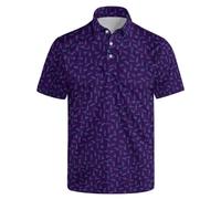 Xdceu Men's Golf Polo Shirts - Hawaiian Print Golf Shirt for Men Quick-Dry Moisture Wicking Casual Breathable Polo Shirt