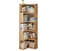 XDCXYD Corner Bookshelf 2/3/4/5 Tier Wood Floor Standing Bookcase Reinforced And Stable Storage Rack(40 * 60 * 162cm)