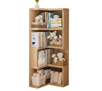 XDCXYD Corner Bookshelf 2/3/4/5 Tier Wood Floor Standing Bookcase Reinforced And Stable Storage Rack(40 * 60 * 130cm)