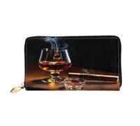 XDCYWBZDBC Cigar and Whiskey Ladies Long Wallets Travel Wallets Credit Card Holders Large-Capacity Zipper Wallets Business Card Holders Fashion Notecase