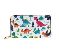XDCYWBZDBC Colorful Dinosaurs Leather Long Zipper Hand Purse Large Capacities Women's Wallet with Multiple Pockets Multifunctional Wallet Fit Credit Card, Cash, Coin