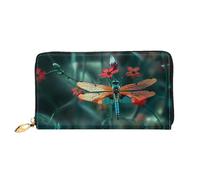XDCYWBZDBC Dragonfly On The Flower Ladies Long Wallets Travel Wallets Credit Card Holders Large-Capacity Zipper Wallets Business Card Holders Fashion Notecase