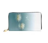 XDCYWBZDBC Dragonfly with Water Lily Leather Long Zipper Hand Purse Large Capacities Women's Wallet with Multiple Pockets Multifunctional Wallet Fit Credit Card, Cash, Coin
