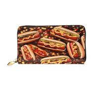 XDCYWBZDBC Fun Food Hot Dogs Ladies Long Wallets Travel Wallets Credit Card Holders Large-Capacity Zipper Wallets Business Card Holders Fashion Notecase