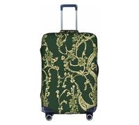 XDCYWBZDBC Hunter Green Floral Petals Pattern Elastic Travel Luggage Cover Luggage Cover Luggage Case Tao18-32inch Luggage Cover with Zipper Antis Scratch Dust Tight Quick Fixation and Disassembly