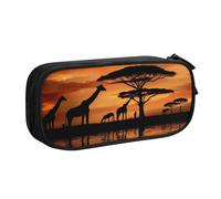 Xdcywbzdbc Layer Pencil Case Giraffe Under The Tree in Africa Print Pencil Pouch Spacious and Organized Storage Big Storage Bag with Compartments Stylish and Functional Design