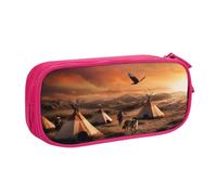 Xdcywbzdbc Layer Pencil Case Native American Tribes Print Pencil Pouch Spacious and Organized Storage Big Storage Bag with Compartments Stylish and Functional Design