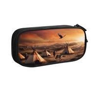 Xdcywbzdbc Layer Pencil Case Native American Tribes Print Pencil Pouch Spacious and Organized Storage Big Storage Bag with Compartments Stylish and Functional Design