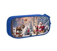 Xdcywbzdbc Layer Pencil Case Santa and His Partner Print Pencil Pouch Spacious and Organized Storage Big Storage Bag with Compartments Stylish and Functional Design