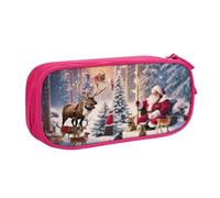 Xdcywbzdbc Layer Pencil Case Santa and His Partner Print Pencil Pouch Spacious and Organized Storage Big Storage Bag with Compartments Stylish and Functional Design