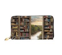 XDCYWBZDBC Library Bookshelf Book Print Ladies Long Wallets Travel Wallets Credit Card Holders Large-Capacity Zipper Wallets Business Card Holders Fashion Notecase