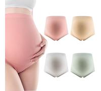 XdealCozyxc 4 PCS Women's Maternity Knickers, XL Size High Waist Stretchable Pregnancy Panties, Breathable Soft Overbelly Maternity Briefs