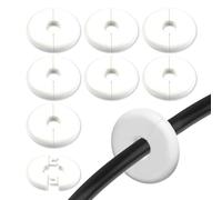 XdealCozyxc 8 Pcs Inner Diameter 10mm Cable Grommet Hole Cover, White Self Adhesive Cable Grommets for Holes Wall
