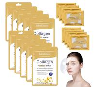 XdealCozyxc Face Mask, 10 Pcs Anti Ageing Overnight Face Masks with 8 Pcs Eye Patches for Pore Minimizing, Brightening