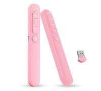 XdealCozyxc Powerpoint Presentation Clickers, Rechargeable Wireless Presenter Clicker Remote for Mac/Keynote/Computer/Laptop (Pink)