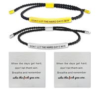 XdealCozyxc Strength Bracelet, Don't Let the Hard Days Win Bracelet for Family Friends Girls