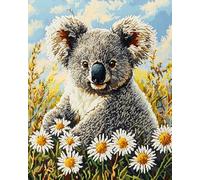 XDEGHUANGSS Animals Cross Stitch Kit,Flowers Koala Cross Stitch Material Package, Embroidery Kit for Living Room Decoration-11CT 40x50cm