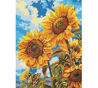 XDEGHUANGSS DIY Cross Stitch Kit Stamped 11CT,Sunflower,Beginner Friendly Embroidery Needlepoint Set with Pre-Printed Canvas,Arts & Crafts for Adults Home Décor 40x50cm