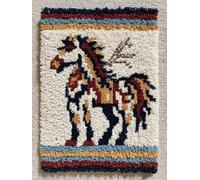 XDEGHUANGSS DIY Latch Hook Rug Kit American Native Indian Horse Easy for Beginners Crochet Yarn Hook and Latch Tapestry Mat Cushion Craft Set for Home Decor 38x52cm-2
