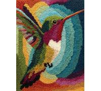 XDEGHUANGSS DIY Latch Hook Rug Kit Hummingbird Easy for Beginners Crochet Yarn Hook and Latch Tapestry Mat Cushion Craft Set for Home Decor 38x52cm-1