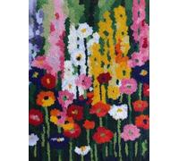 XDEGHUANGSS DIY Latch Hook Rug Kit Wild Flowers and Light Color Background Easy for Beginners Crochet Yarn Hook and Latch Tapestry Mat Cushion Craft Set for Home Decor 38x52cm-1