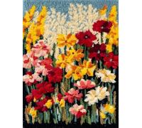 XDEGHUANGSS DIY Latch Hook Rug Kit Wildflower Bloom Easy for Beginners Crochet Yarn Hook and Latch Tapestry Mat Cushion Craft Set for Home Decor 38x52cm-1