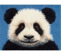 XDEGHUANGSS Latch Hook Kits Designed for Adults Beginners,Cute Panda Portrait,DIY Rug Making Kit for Home Carpets,Cross Stitch Embroidery Supplies for Crafting,Suitable for Home Decoration