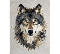 XDEGHUANGSS Latch Hook Kits Designed for Adults Beginners,Wolf Portrait,DIY Rug Making Kit for Home Carpets,Cross Stitch Embroidery Supplies for Crafting,Suitable for Home Decoration