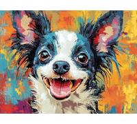 XDEGHUANGSS Latch Hook Rectangle Rug Kit for Adults Chinese Crested Dog Happy Face Crochet Yarn Carpet Floor Mat Tapestry Christmas Home Decor 52x38cm-2