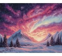 XDEGHUANGSS Latch Hook Rug Kit for Adults Beginners,Beautiful Aurora,Pre-Printed Canvas DIY Rug Making Kit with Yarn & Tool,Easy Crochet Latch Hook Crafts Carpet,Home Decor,52x38 cm