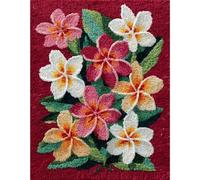 XDEGHUANGSS Latch Hook Rug Kit for Adults, Large DIY Latch Hook Rug Making Kit with Pre-Printed Frangipani Pattern,Crochet Yarn Craft Set for Home Decor & Beginners-90x120cm