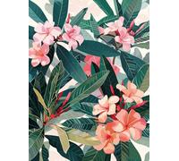 XDEGHUANGSS Stamped Cross Stitch Starter Kit for Adult Beginners,11CT Pre-Printed Easy Needlepoint Embroidery Set,Tropical Plants and Flowers,DIY Relaxing Craft Pattern for Home Decor 16x20 Inches