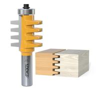 XDENGP Professional Finger Joint Router Bit 1/2" Shank, Reversible Finger Glue Joint Router Bit for Woodworking, Finger Joint Bit, Joinery Router Bit for DIY Door Table Cabinet Shelve Furniture
