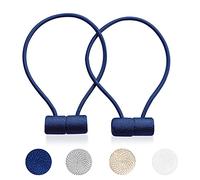 XDerlin Curtain Tiebacks Clips VS Strong Magnetic Tie Band Home Office Decorative Drapes Weave Holdbacks Holders European for Blackout Sheer Window Treatment (Light Blue)