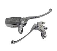 XDF 7/8" 22mm Handlebar Brake Master Cylinder Clutch Lever Left Clutch Right Brake Master Cylinder Compatible for Motorcycle (Chrome)