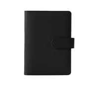 XDGBGFN A5 Ring Binder 6 Lock PU Leather Cover A5 Binder (Inner Paper Not Included), Refillable Black Budget Folder for Travel Work and Organiser