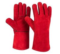 XDGBGFN Welding Gloves Heavy Duty Heat Resistant Gloves Cowhide Heatproof Lengthened Thickened for Welding, Grinding, Baking, BBQ, Fireplace, Gardening, Wood Burner