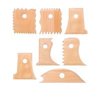 XDGJTBFMY 7 Pieces Pottery Trimming Tools, Pottery Clay Foot Shaper Tools, Texture Wooden Profile Rib Bundle Foot Shaper for Ceramics Carving Clay Molds Pottery Tools Supplies