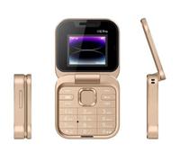 XDGJTBFMY Foldable Flip Mobile Phone, 2024 New Mini Flip Mobile Phone 2 SIM Card Small Display Foldable Cell Phone for Elderly People, Easy to Use, Gift for Father's Day/Mother's Day (Gold)