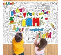 XDGJTBFMY I AM Inspirational Motivational Giant Coloring Poster for Kids, Large Positive Affirmations Coloring Tablecloth Books Jumbo Classroom Art Craft Activity Home Wall Decor Supplies (2pcs)