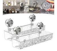 XDGJTBFMY Raidley No Drill Clear Wall Caddy, 2024 New Light Luxury Style Glacier Pattern Suction Cup Shelf, 2pcs B
