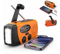 XDGJTBFMY Wind Up Solar Radio, Emergency Hand Crank Self Powered AM/FM | Survival Solar Weather Radio with LED Flashlight,SOS Alarm,2000mAh Emergency Power Bank for Smart Phone