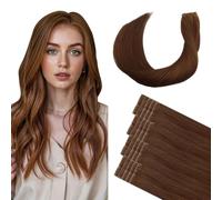 XDhair Invisi Edge Tape in Hair Extensions Human Hair 20 Inch 55g 20pcs | Real Human Hair,Auburn Ginger Seamless Injected Tape Ins Extensiones #33