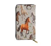 XDHFFJUCK Cute Horse Leather Wallets Stylish Men's Wallet Money Clip, Fold Wallet, Card Holder, Billfold, Travel Wallet, E-Wallet, Storable Pocket for Credit Cards Notes and Coins